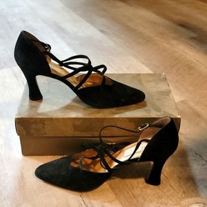 Calico Black High Heels, Size 7.5